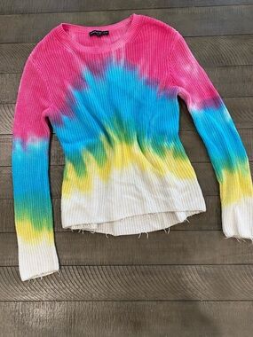 Generation Love Women’s Tie-Dye Crewneck Sweater - Pink/Blue/Yellow M